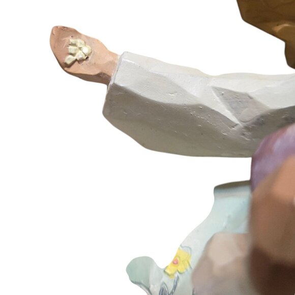 Angel Figurine Feeding Blue Birds Bluebirds Wire Wings AS IS - Picture 9 of 16